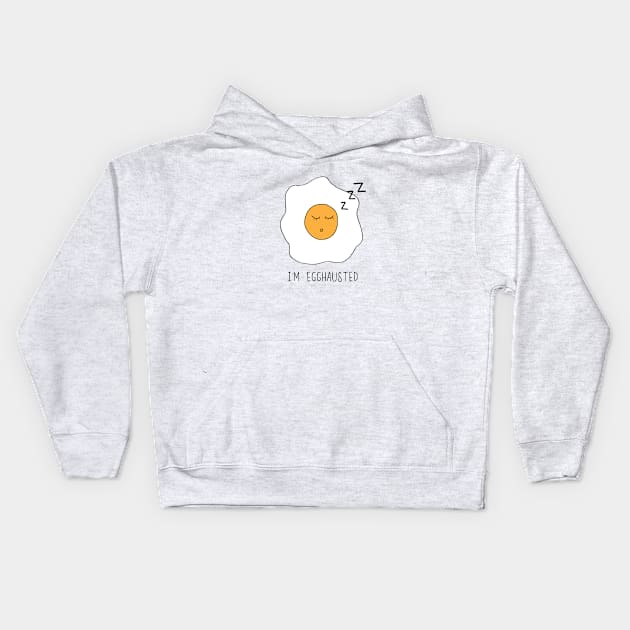 Egghausted Kids Hoodie by bustle